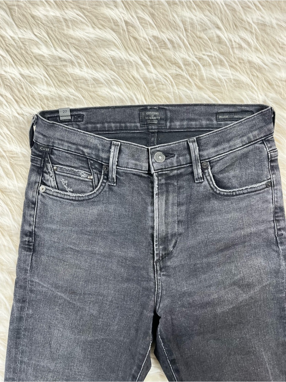 Citizens of Humanity Rocket Jeans Women's 27x30 Mid Rise Skinny Black - Picture 2 of 8
